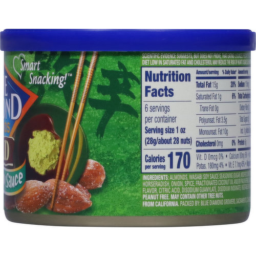 Blue Diamond Almonds, Wasabi & Soy Sauce, Bold