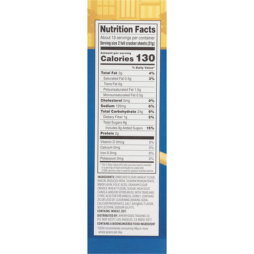 First Street Graham Crackers, Honey