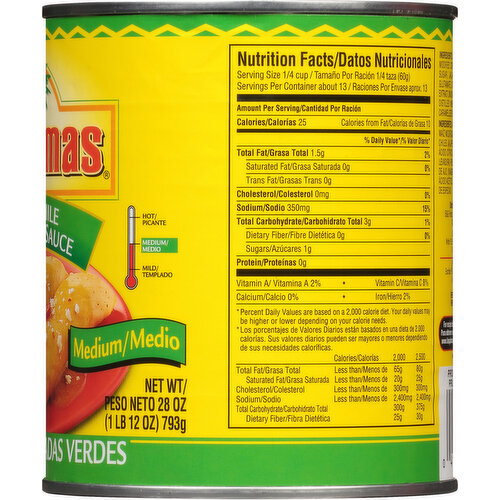Las Palmas Enchilada Sauce, Green Chile, Medium