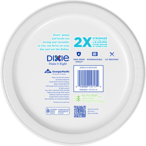 dixie paper plates, 8-1/2 Inch 