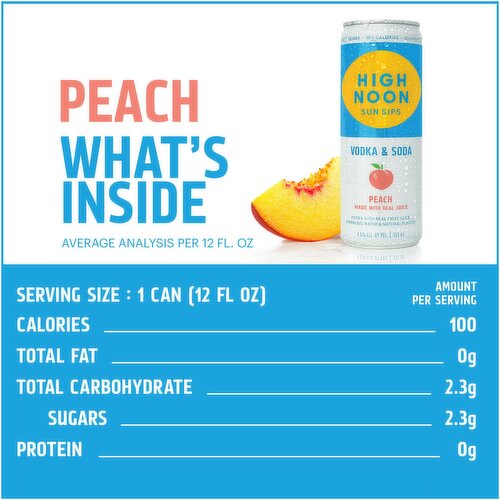 High Noon Peach Vodka Hard Seltzer Can 4 Pack