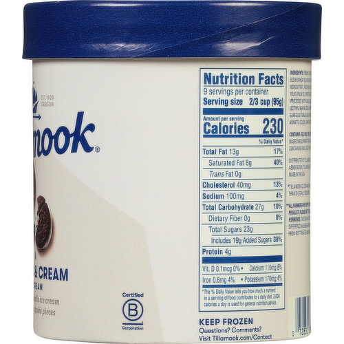 Tillamook Ice Cream, Cookies & Cream
