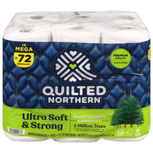 Quilted Northern Bathroom Tissue, Unscented, 2-Ply, Mega