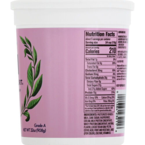 Zoi Yogurt, Greek, Raspberry Cream, Blended with Fruit