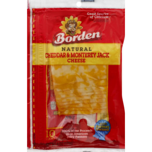 Borden Cheese, Slices, Cheddar & Monterey Jack