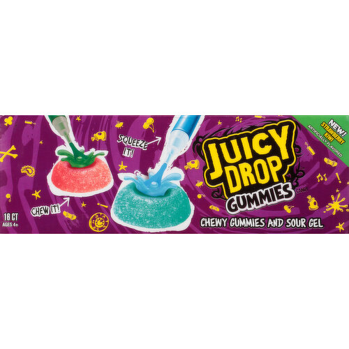 Juicy Drop Pop Gummies, Strawberry Kiwi