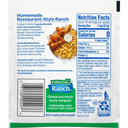 Hidden Valley Restaurant-Style Dressing Recipe Mix