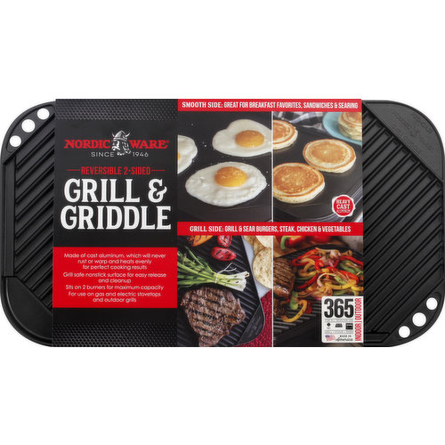 Nordic Ware Grill & Griddle, 2-Sided, Reversible