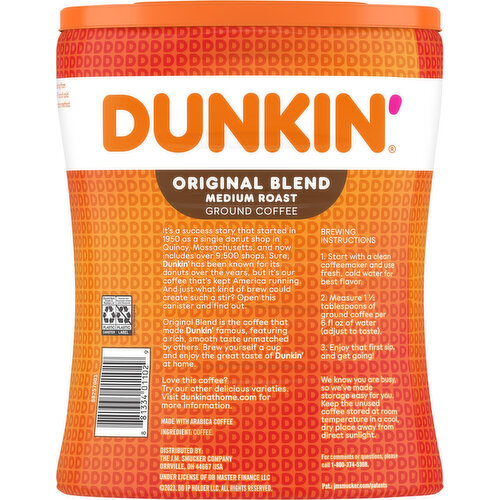 Dunkin' Coffee, Ground, Medium Roast, Original Blend