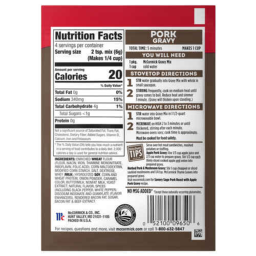 McCormick Pork Gravy Seasoning Mix