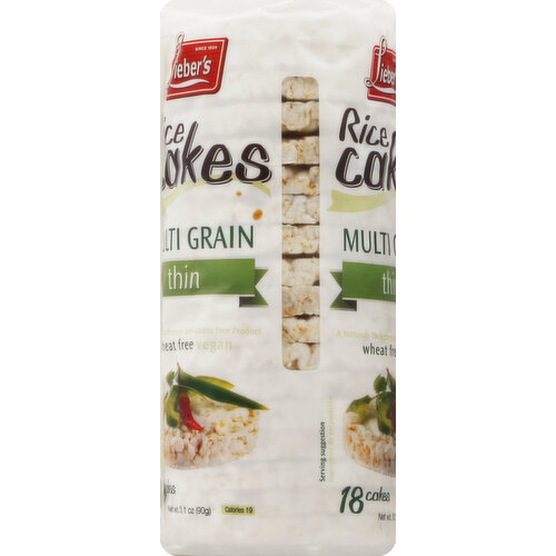 Lieber's Rice Cakes, Multi Grain, Thin