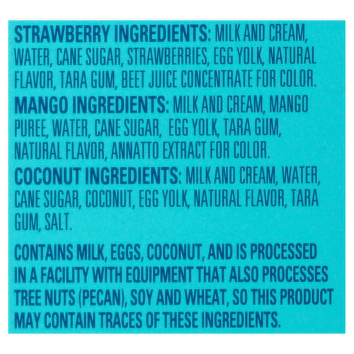 Helados Mexico Ice Cream Bars, Premium, Strawberry/Mango/Coconut