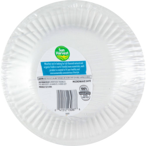 Sun Harvest Paper Plates, 6 Inches, Uncoated