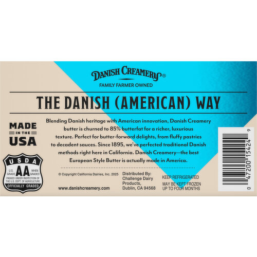 Danish Creamery 85% Butterfat European Style Extra Rich Unsalted Butter