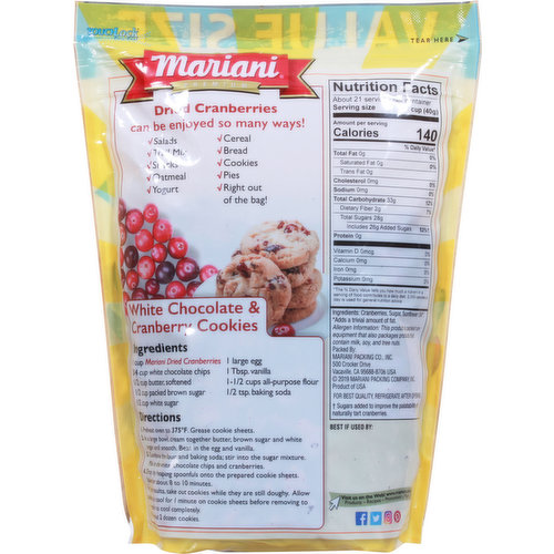 Mariani Cranberries, Dried, Premium, Value Size