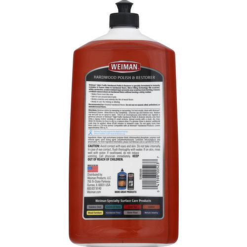 Weiman Polish & Restorer, Hardwood, High Traffic