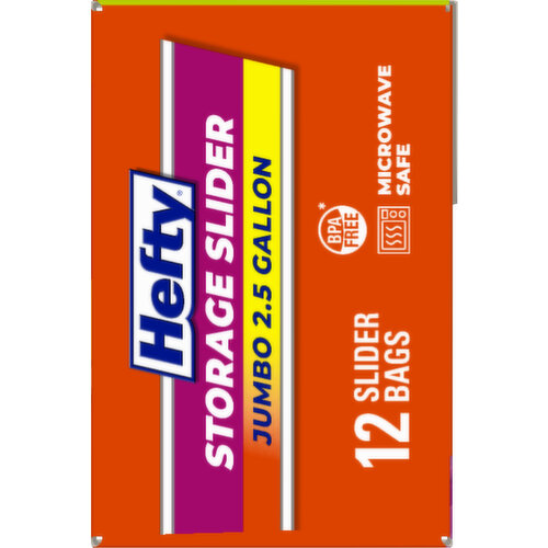 Hefty 2.5 Gallon Jumbo Storage Slider Bags