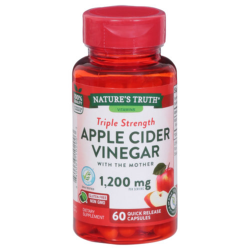 Nature's Truth Apple Cider Vinegar, Triple Strength, 1200 mg, Quick Release Capsules