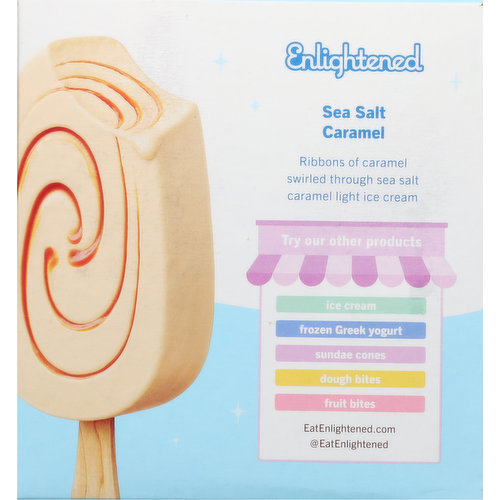 Enlightened Ice Cream Bars, Sea Salt Caramel, Light