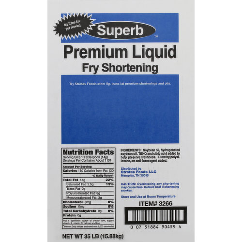 Superb Fry Shortening, Liquid