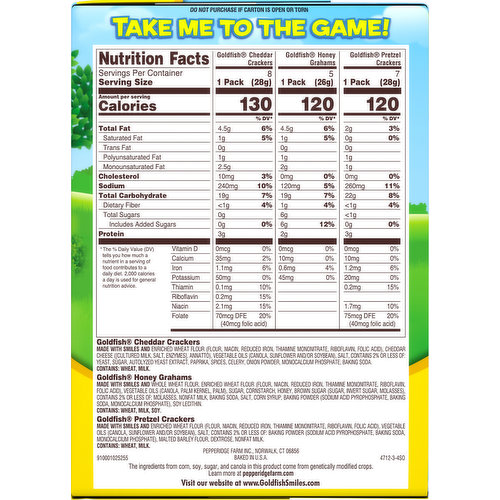 Goldfish Snack Crackers, Baked, Variety Pack