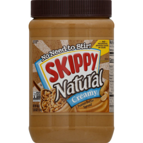 Skippy Peanut Butter Spread, Natural, Creamy