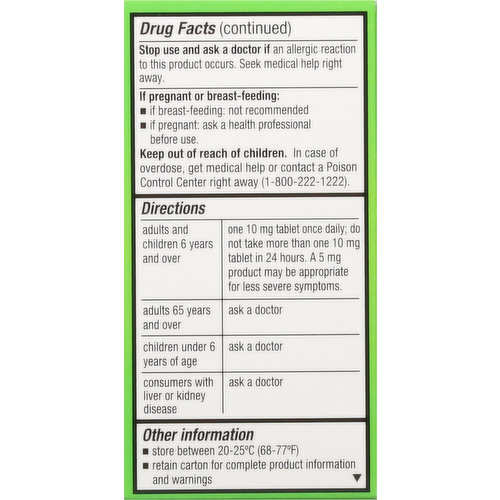 First Street Allergy Relief, Indoor & Outdoor, 10 mg, Tablets