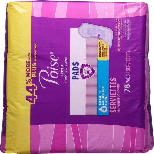 Poise 4 Moderate Long Pads