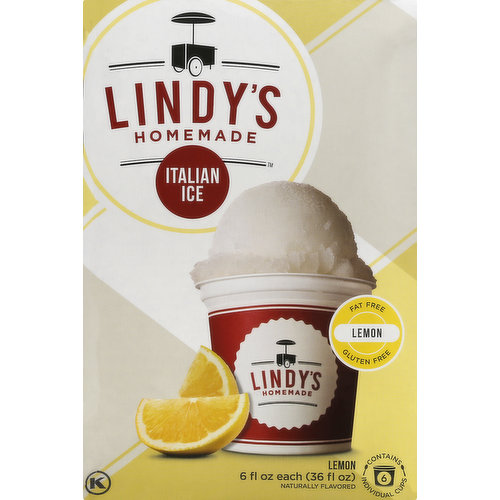 Lindys Italian Ice, Homemade, Lemon