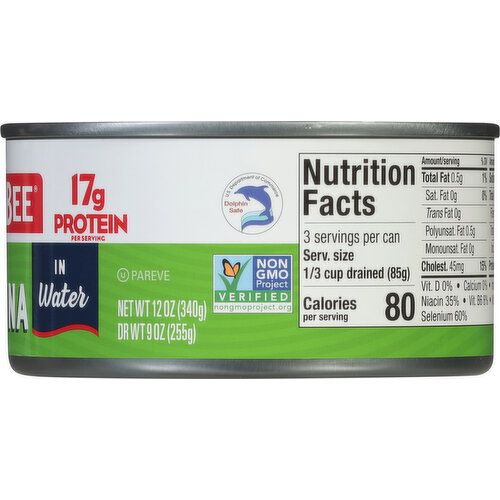 Bumble Bee Tuna, in Water, Light, Chunk