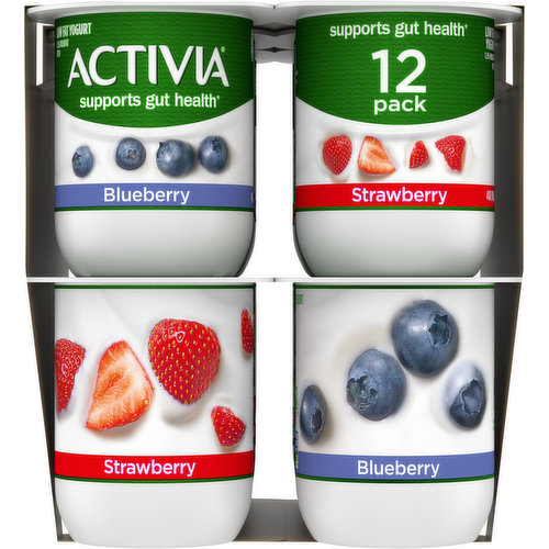 Activia low fat yogurt,Strawberry and Blueberry flavoured