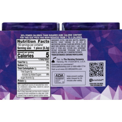 Ice Breakers Gum, Sugar Free, Arctic Grape