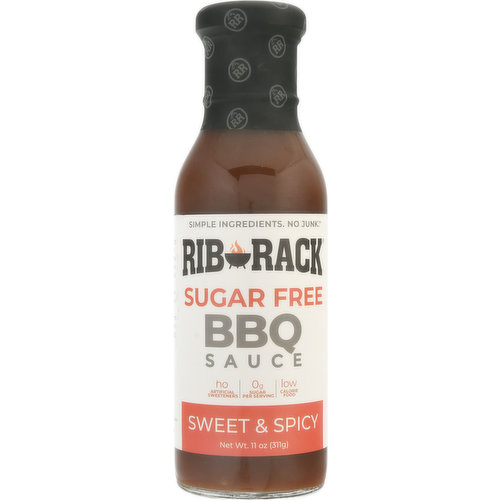 Rib Rack BBQ Sauce, Sugar Free, Sweet & Spicy