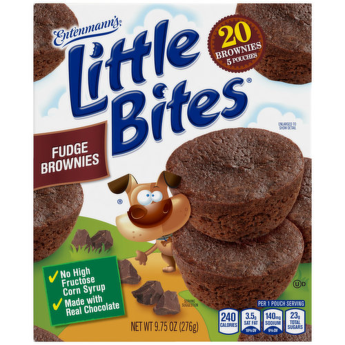 Entenmann's Entenmann's Little Bites Fudge Brownie Mini Muffins, 5 pouches, 9.75 oz