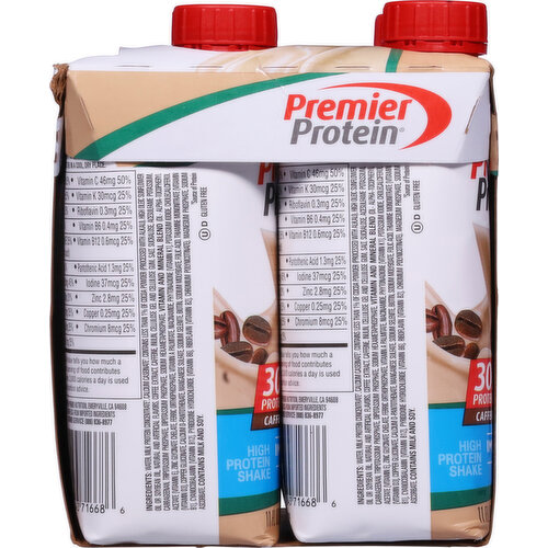 Premier Protein High Protein Shake, Cafe Latte, 4 Pack