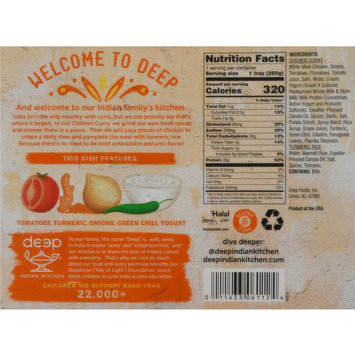 Deep Indian Kitchen Chicken Curry, Medium Spice