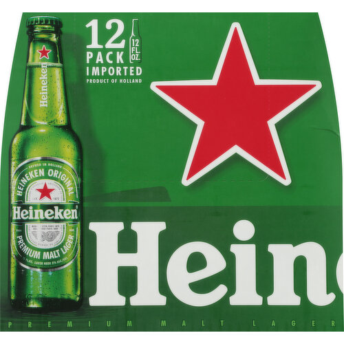 Heineken Beer, Premium Malt Lager, Original, 12 pk/12 oz