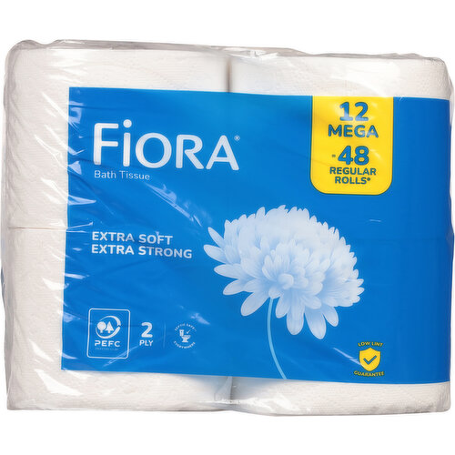 Fiora 2-Ply Extra Soft Extra Strong Unscented Bath Tissue