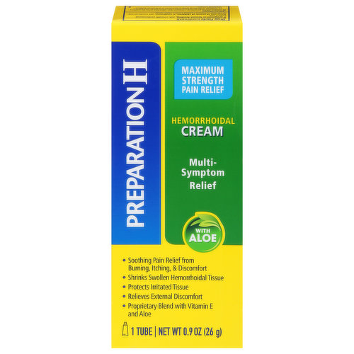 Preparation H Hemorrhoidal Cream, Maximum Strength Pain Relief