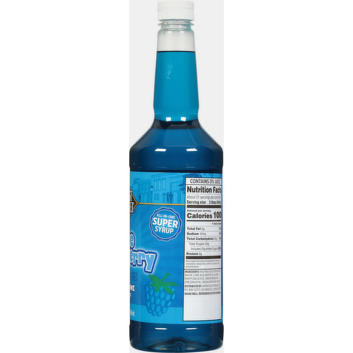 First Street Snow Cone Syrup, Blue Rasberry Flavored