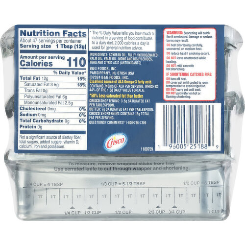 Crisco All-Vegetable Shortening Sticks, Gluten-Free