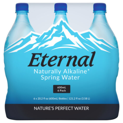 Eternal Spring Water, Naturally Alkaline, 6 Pack