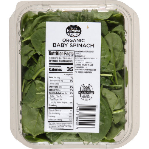 Sun Harvest Baby Spinach, Organic