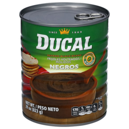Ducal Black Beans, Refried