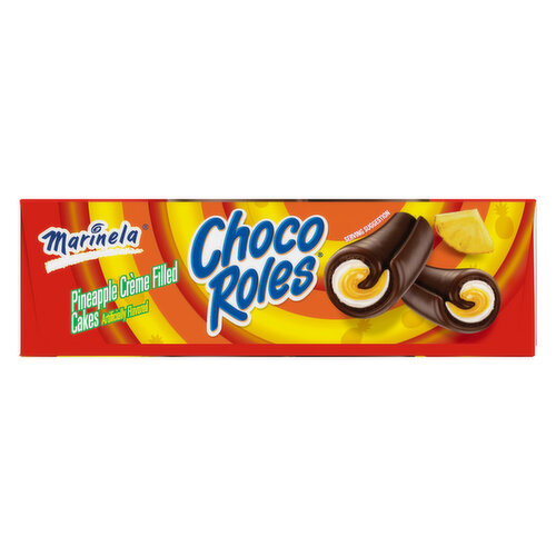 Marinela Shelf-Stable Pineapple Crème Chocolate Flavored Covered Filled Cakes, 8 packs, 11.28 oz