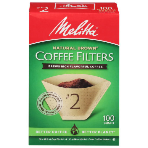 Melitta Coffee Filters, No. 2, Natural Brown