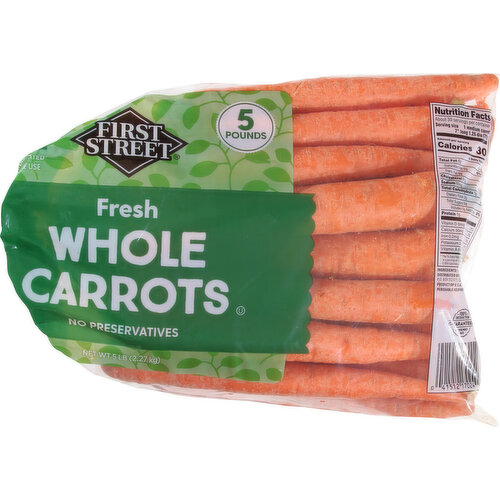 First Street Carrots, Fresh, Whole