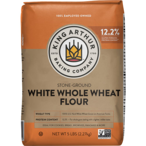 King Arthur Baking Company White Whole Wheat Flour, Stone-Ground