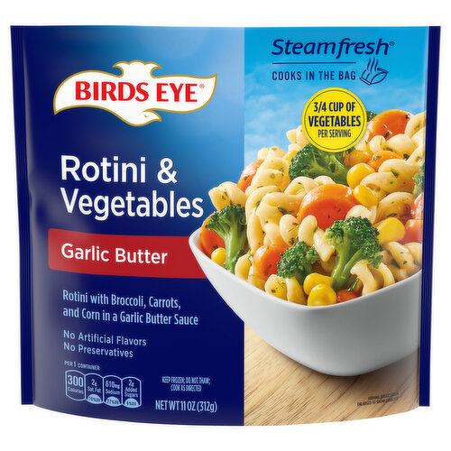 Birds Eye Rotini & Vegetables, Garlic Butter