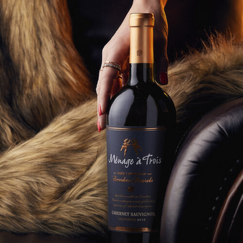 Menage a Trois Aged 3 Months in Bourbon Barrels Limited Release Cabernet Sauvignon California Red Wine
